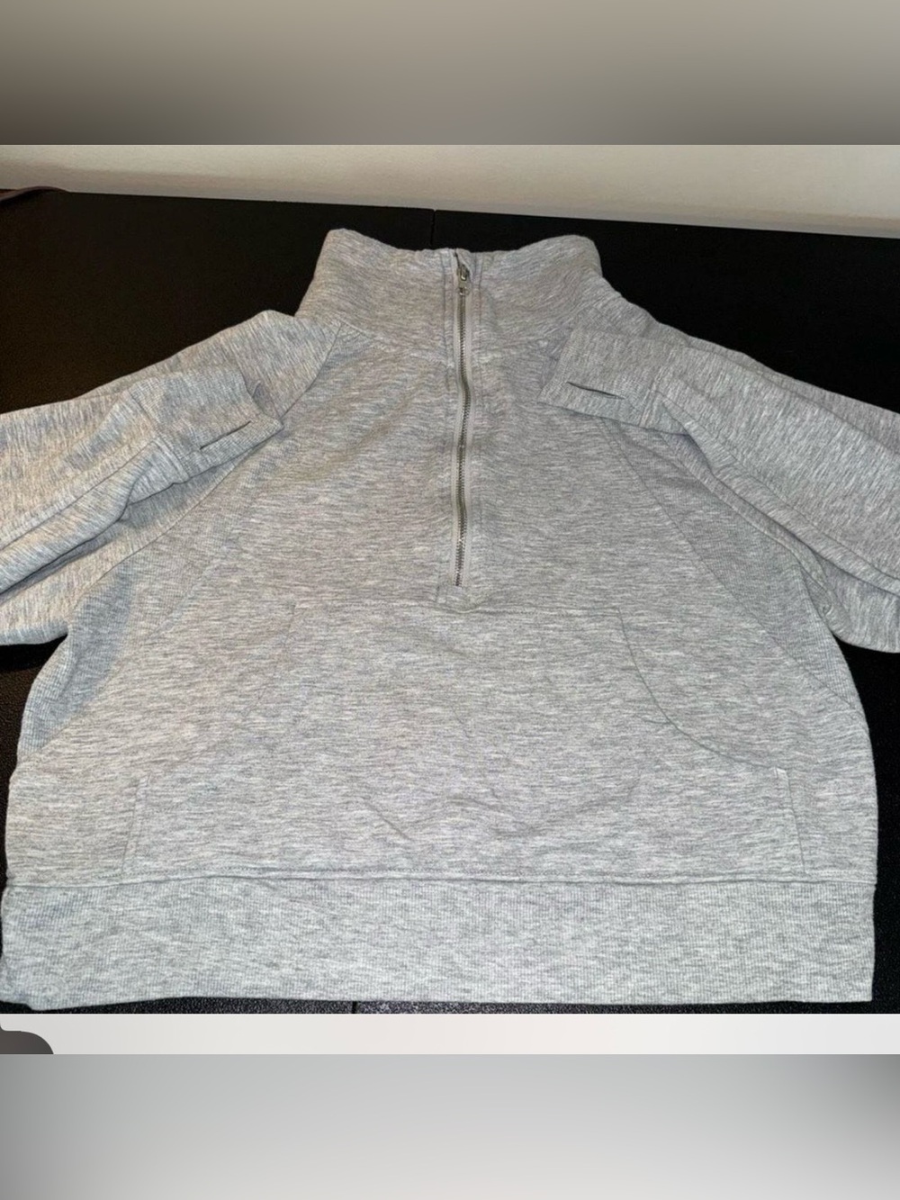 Danskin Luxe Half Zip Gray Heather Sweatshirt Large Cozy Athleisure Casual Gym